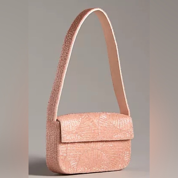 Anthropologie beaded peach shoulder bag